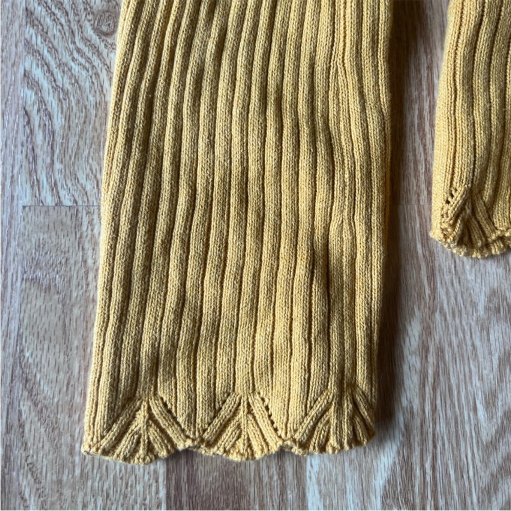 Yellow Ribbed Knit Sweater - Picture 4 of 10